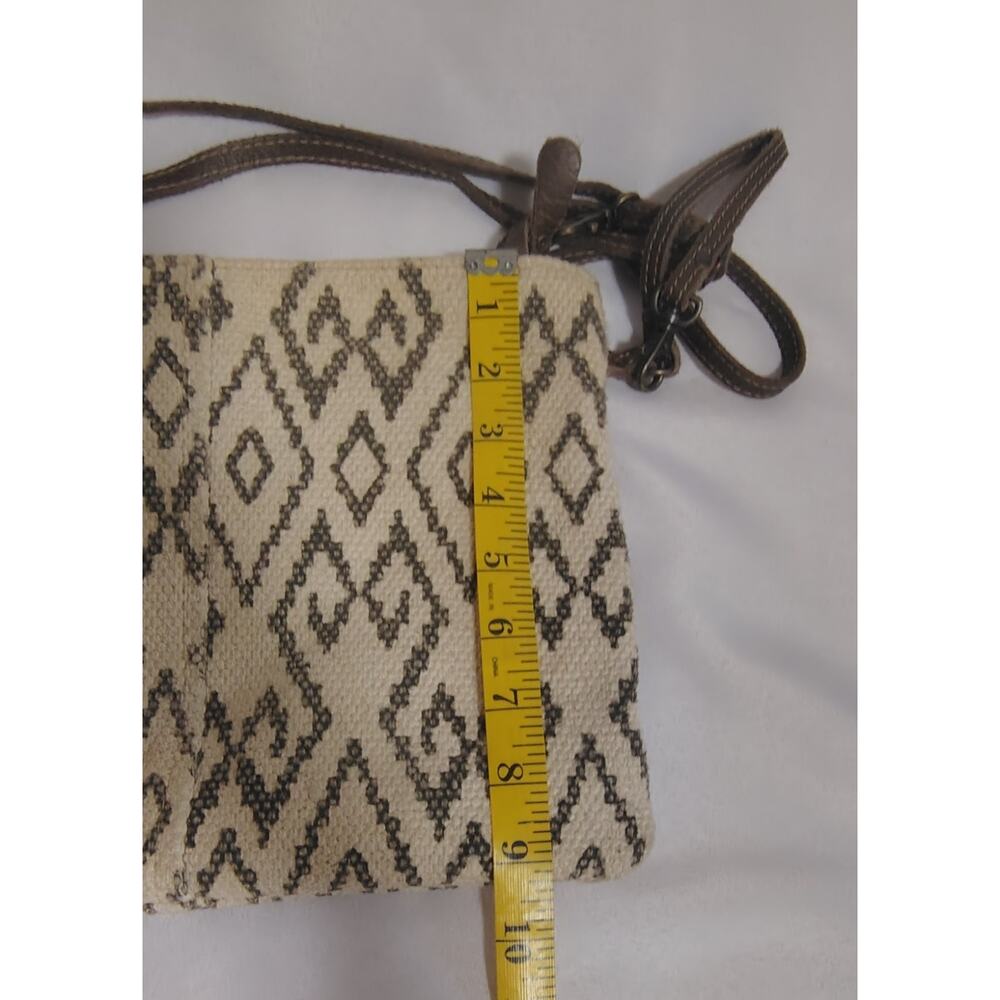 Myra Crossbody Bag Black and White Cowhide Aztec-Style Boho - Picture 4 of 4